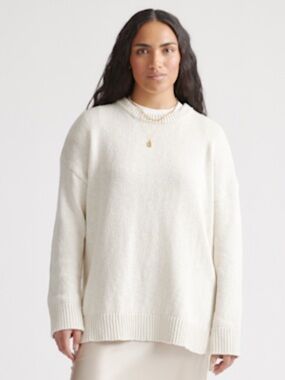 Quince Cotton Linen Oversized Crew Sweater